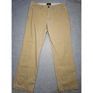 American Eagle Relaxed Straight Pants Mens 34x32 Khaki Mid Rise 100% Cotton